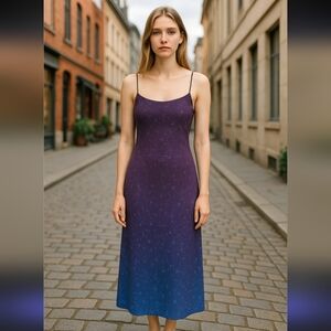 Steppin Out Purple Glitter Criss-cross Back Maxi Dress